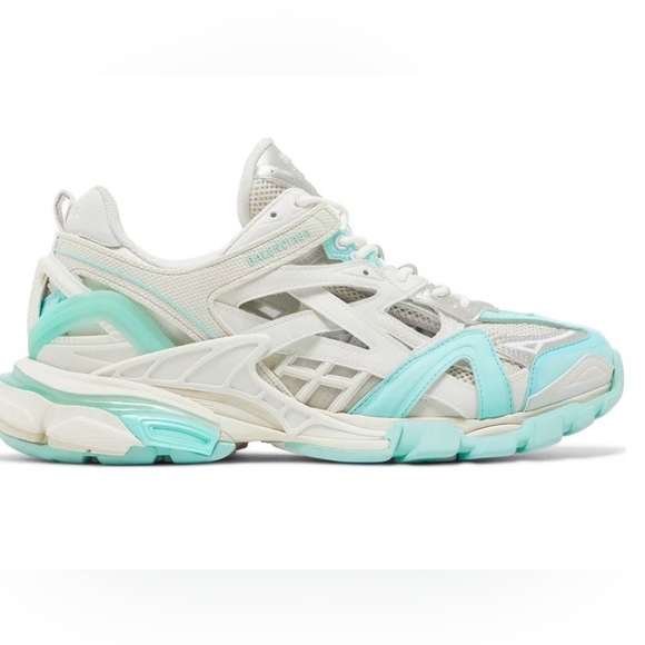 Balenciaga Rubber Mesh Tri-Color Womens Track.2 Open Sneakers, Size 40 - Picture 3 of 16